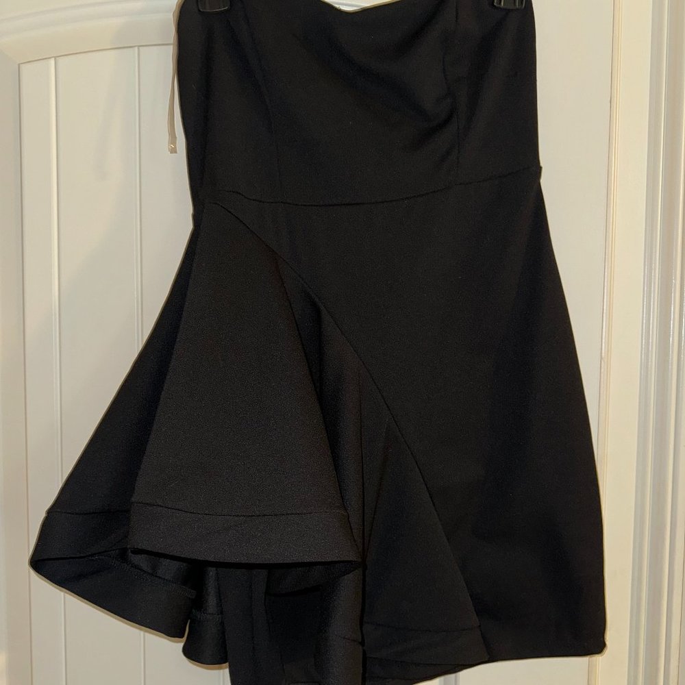 Black mini dress with front ruffle- S $50 OBO
